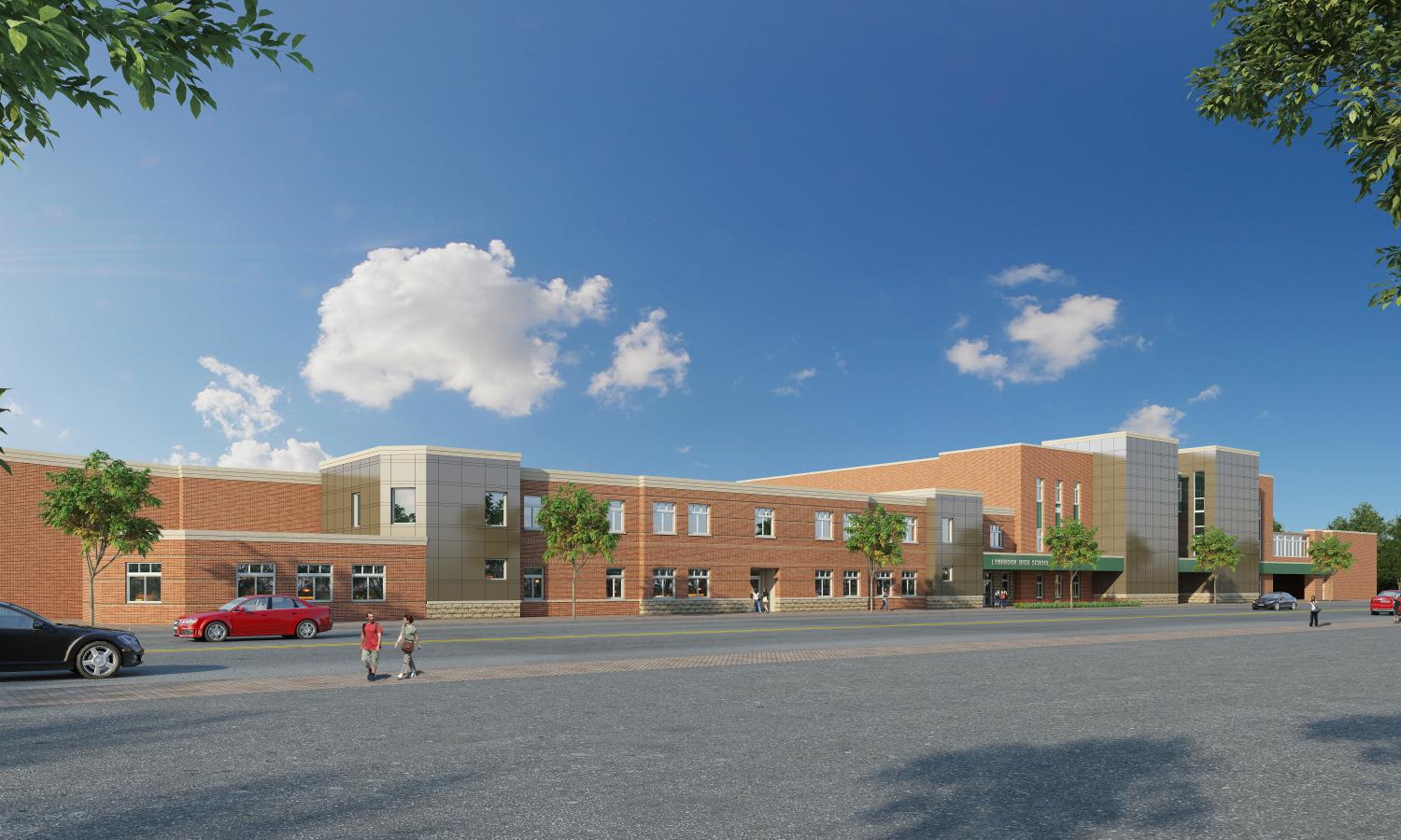 A rendering of what Lynbrook High School will look like after renovations