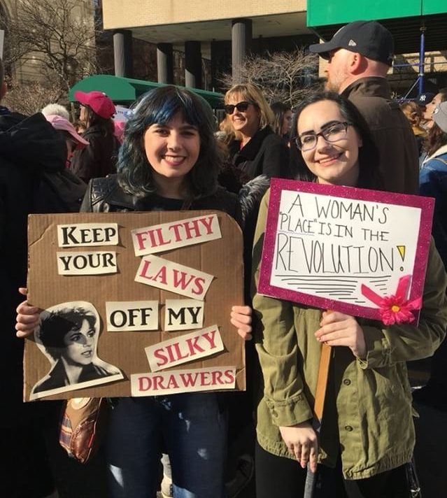 Junior Jessica Muck and Senior Jackie Moreno marched to support women at this years Womens March. 