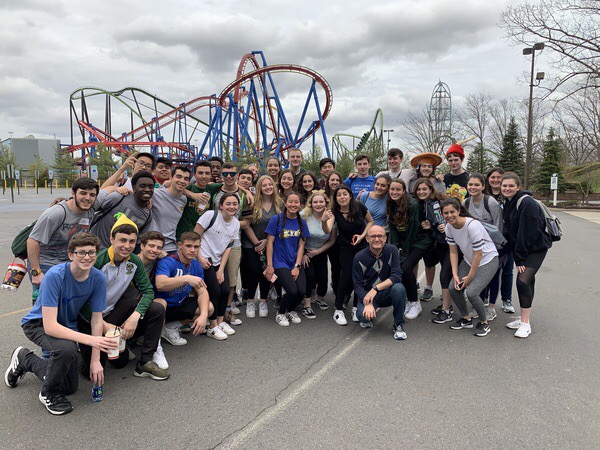 Physics students outside Six Flags