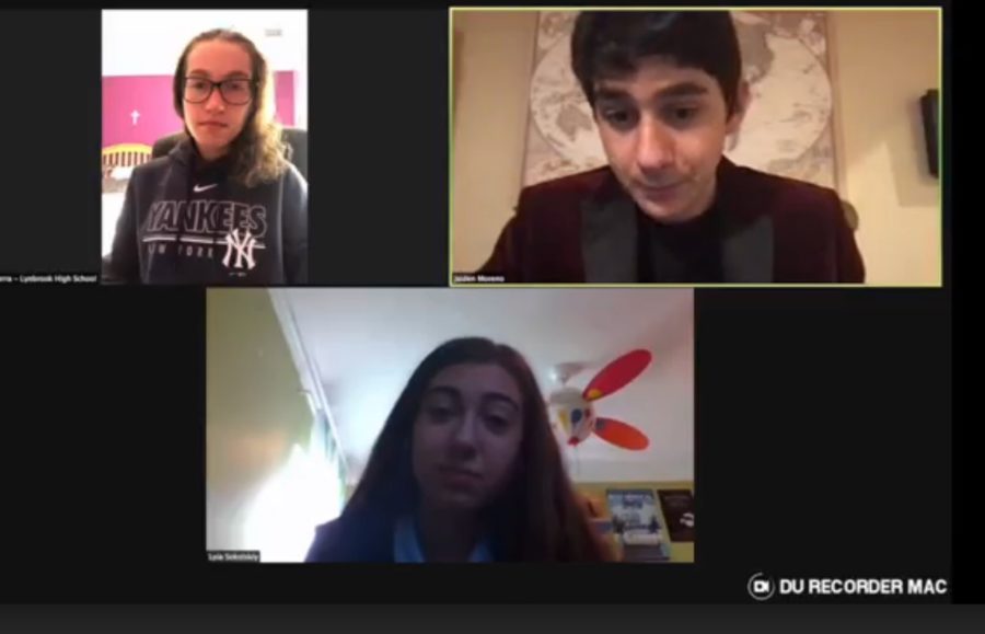 Jaiden Moreno hosts sophomores Alyssa Inserra and Lola Sokolskiy in a new segment of