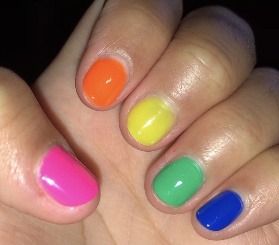 Rainbow manicure by Alexis Sooklall