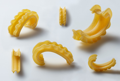 The new pasta shape, cascatelli, invented by Dan Pashman.