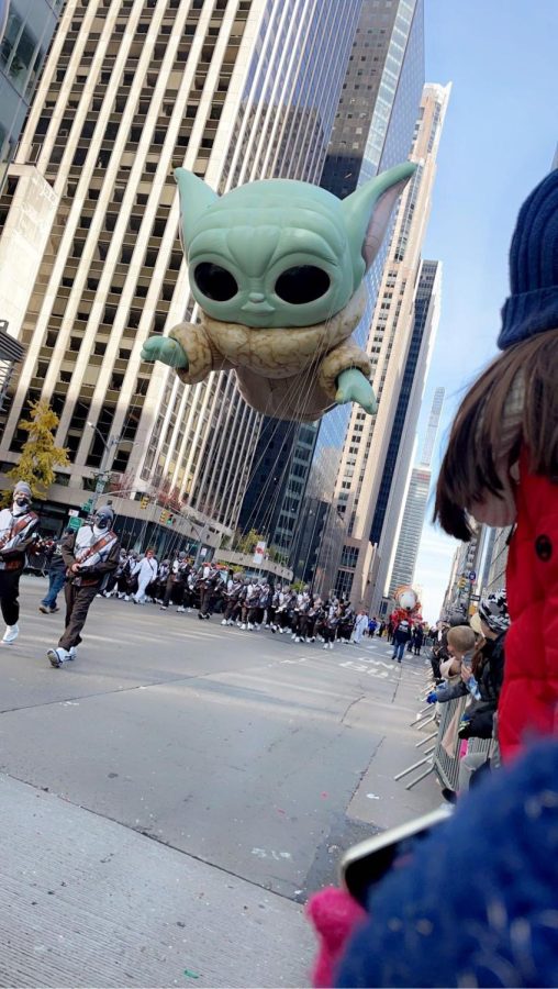 The Baby Yoda balloon makes its debut at this years Macys Thanksgiving Day Parade.