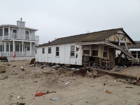 House in Breezy Point knocked off its foundation.