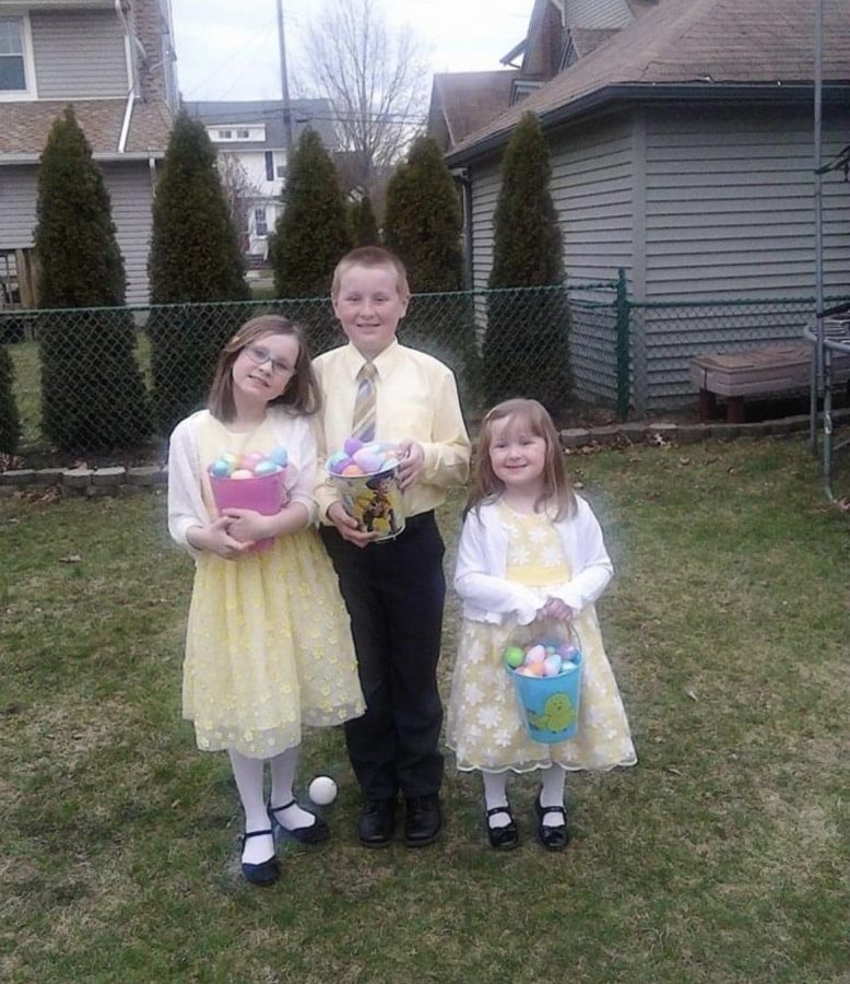 Katy Gottlieb and siblings celebrating Easter several years ago