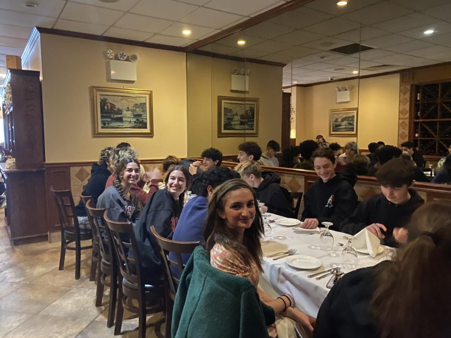 Tranchinas Italian students enjoy lunch at Emilias