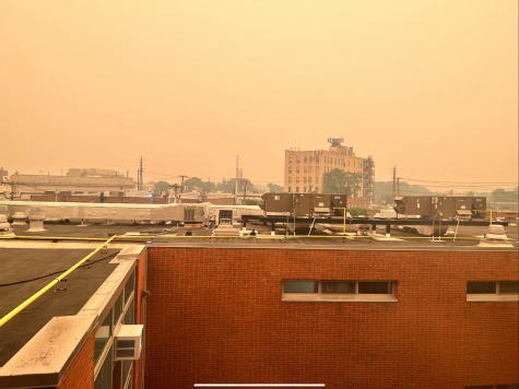The smoke traveling from the Canadian wildfires make the sky appear apocalyptic.
