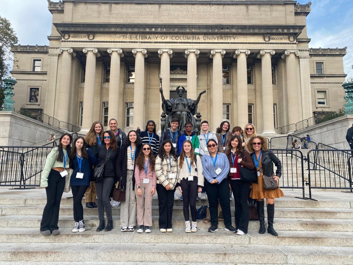 All LHS CSPA Fall Conference attendees gather on the steps of Columbia Universitys Low Memorial Library