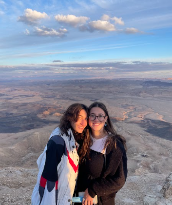 Markowitz (L) with a friend at Mitzpe Ramon in the south of Israel. Photo Courtesy of Shoshana Markowitz