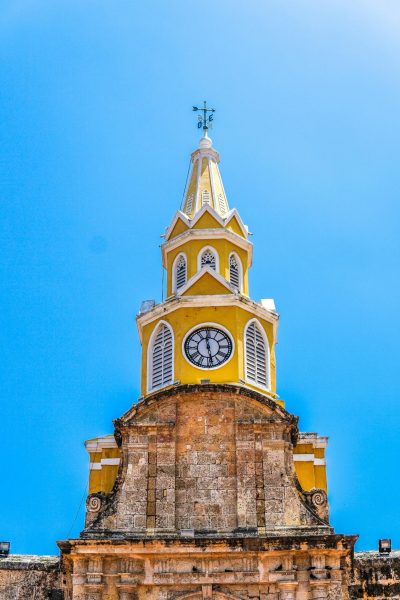 Photo by Jorge Gardner on Unsplash -- The famous clock tower in Cartagena, Colombia