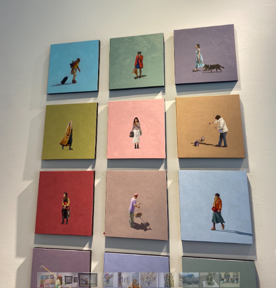 Series of paintings featured in gallery. 