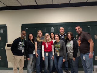 LaMarca on Pi Day with the math department. Photo courtesy of MaryJean LaMarca