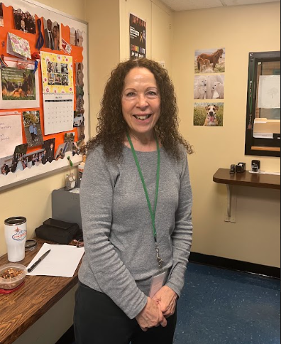 Garvey in the well-decorated attendance office
