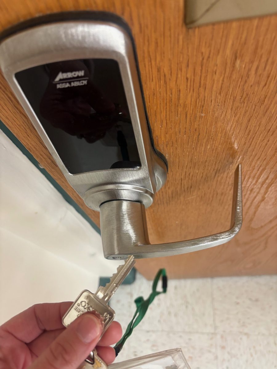 Teachers now use keys as opposed to the existing key pads to open their classroom doors.