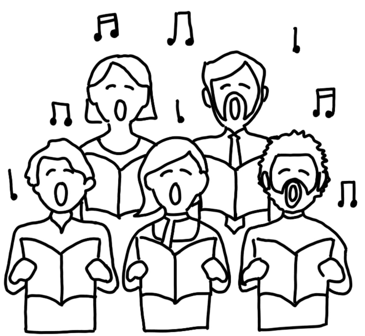 Choir Giving- Illustration by Maha Ajmal